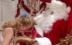 Blonde Kitty Marie takes jizz in her mouth with Santa - movie 2 - 4