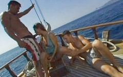 Rita Faltoyano given a glorious double penetration fuck outdoors on a boat - movie 2 - 2