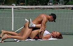 Candi Apple gets anally rammed on the tennis court - movie 1 - 4