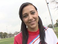 Watch Now - Some nice interviews with sexy cheerleaders wearing their uniforms