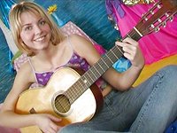 guitar playing Sharon M gets off fucking a toy - movie 4 - 2