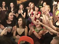 A big group of girls at a party get naughty and start in with some hardcore - movie 1 - 2