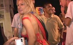 Sexy Latin models w/big tits flash them outdoors at anyone who will look - movie 3 - 2