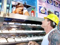 Nikki Hunter hot blonde with big tits & fucks & sucks guy in food truck - movie 3 - 2