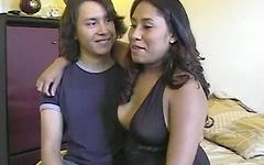 Guarda ora - mari sexy brunette with sucks her boyfriend fucks her and cums on her tits