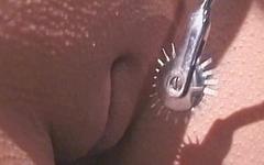 A Wartenberg wheel teases her pussy before she gets hot wax on her tits - movie 4 - 4
