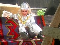 Bridgett wears a silver suit while screwing - movie 1 - 2