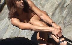 busty Devon fucks outside and her feet get cum join background