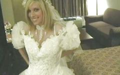 This bride can't even get her wedding dress off before she's fucking join background
