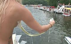 Watch horny lesbians in tons of outdoor naked and naughty fun on a boat - movie 4 - 4