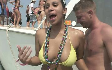Download These horny amateurs sure earned their beads as they show off their tits