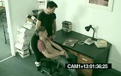 Amateur jocks caught on sucking and fucking in surveillance video - movie 1 - 3
