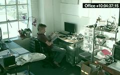 Black dude gives a white twink a deep dicking in office surveillance video - movie 5 - 2