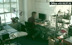 Black dude gives a white twink a deep dicking in office surveillance video - movie 5 - 7
