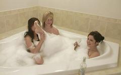 Three lesbians in a bubble bath play with each other and suck toes - movie 4 - 3