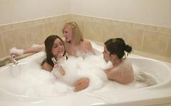 Three lesbians in a bubble bath play with each other and suck toes - movie 4 - 4