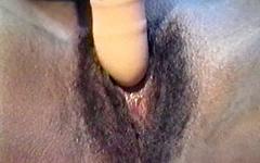 Go in close as this black amateur with a hairy pussy masturbates - movie 5 - 4