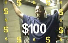 Several rappers hold up hundred dollar bills and compete in an event - bonus 5 - 5