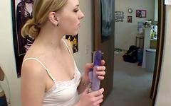 Cute blonde takes you into her closet then fucks herself with toys - bonus 4 - 3