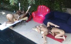 Four stunning lesbians immerse themselves in an orgasmic outdoors orgy - movie 1 - 7