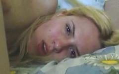 A teen blonde bends over and slides her fingers along her pink pussy - movie 4 - 6