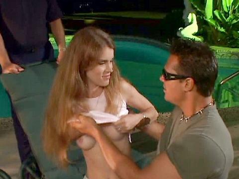 Sexy Red Head Jennifer Gets Fucked Outdoors By Big Cock While Husband Sees