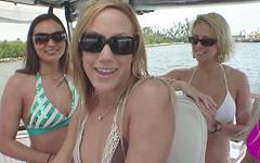 Four sexy girlfriends head out on a boat and wild passionate action ensues join background
