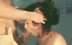 Sexy French brunette gets it on both in and out of water at pool - movie 1 - 3