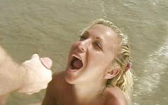 The beach is the best place to score some hard cock to suck for this blonde - movie 5 - 6
