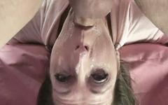 Ver ahora - Marie madison is left with cum on her face after this deep throat blowjob
