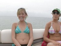 All the party girls show off their tits on the voyeur nudie party boat - movie 5 - 2