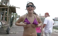 Flashing fun with the party college age girls in an outdoor voyeur show - movie 8 - 6