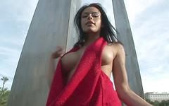 Scarlett is always getting naked on campus join background