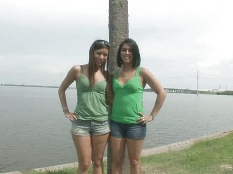 Lets Flash! Pair Of Horny Brunettes Go Cruisin And Flash Their Hot Bodies