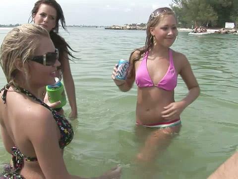 Watch A Hot Group Of Horny Lesbians Playing Out In The Water Together