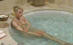 Helene Shirley gets lesbian with her friend in the hot tub - movie 3 - 3