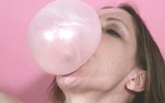 Marie Madison chews some pink bubble gum - movie 1 - 6