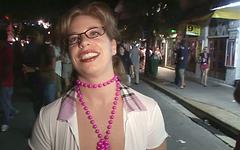 Some cute ladies outside show off their bare tits while partying hard - movie 1 - 2