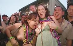 There is no upper age limit for these ladies who show tits and get beads - movie 6 - 7