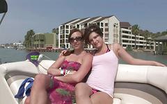 Cute teens showing their tits and rubbing themselves while on the boat - movie 11 - 4