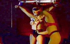 Blonde dominatrix licks her playmates hard nipples while they are clamped - movie 15 - 4