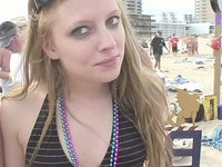 A Busty Teen Girl Shows Off Her Nice Striptease In A Crowd Outdoors - movie 1 - 2