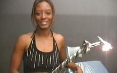 Watch Now - Sexy black natalie gets an orgasm when using the sex machine by herself