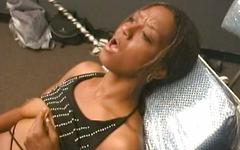 Sexy black Natalie gets an orgasm when using the sex machine by herself - movie 7 - 7