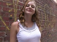 Watch Now - This slutty blonde loves to get naked outdoors, so she strips in an alley