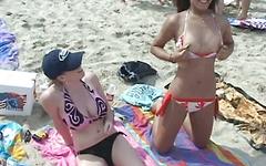 Horny Latinas love to strip and show their boobs on the beach and in town - movie 2 - 3