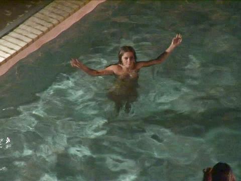 Kelly Gets In The Pool Late At Night