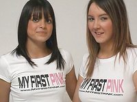 Katie K enjoys her first pink along with Sasha Cane - movie 4 - 2