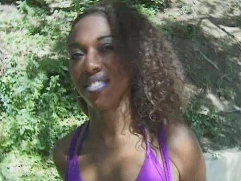 Torri Flames Swallows A Big Black Dick With Her Black Mouth