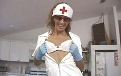 Ver ahora - Tyler dressed like a naughty nurse strokes a hard dick until he cums
